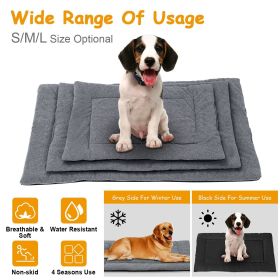 Dog Bed Mat Comfortable Fleece Pet Dog Crate Carpet Reversible Pad Joint Relief L Size