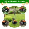 Pooper Scooper Kit Dog Poop Rake & Swiveling Bin Poop Heavy Duty Pick Up Tool with Extra Long Handle 35 Waste Bags Dispenser