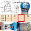 4 Pcs Knit Dog Socks Cat Socks Dog Paw Protection for Indoor Wear, Pink Red Hearts