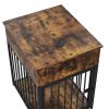 Dog Crate Furniture, Dog House, Decorative Dog Kennel with Drawer, Indoor Pet Crate End Table for Small Dog, Iron-Tube Dog Cage, Chew-Proof