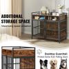 VEVOR Furniture Style Dog Crate with Storage, 41 inch Dog Crate Furniture Large Breed with Double Doors, Wooden Dog Cage for Large/Medium Dog Indoor