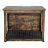 Wooden Dog Crate Furniture with Tray and Double Door