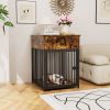 Dog Crate Furniture, Dog House, Decorative Dog Kennel with Drawer, Indoor Pet Crate End Table for Small Dog, Iron-Tube Dog Cage, Chew-Proof