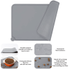 Silicone Dog Cat Bowl Mat, Non-Stick Dog Food Mat, Waterproof Pet Feeding Mat, Gray