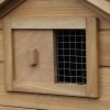 PawHut 59" Small Wooden Chicken coop Hen House Poultry Cage for Outdoor Backyard with 2 Doors, Nesting Box and Removable Tray, Natural Wood