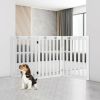 36 Inch Folding Wooden Freestanding Pet Gate Dog Gate with 360¬∞ Flexible Hinge