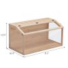 Wooden Hamster Cage Small Animals House, Acrylic Hutch for Dwarf Hamster, Guinea Pig, Chinchilla, Openable Top with Air Vents