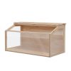 Wooden Hamster Cage Small Animals House, Acrylic Hutch for Dwarf Hamster, Guinea Pig, Chinchilla, Openable Top with Air Vents