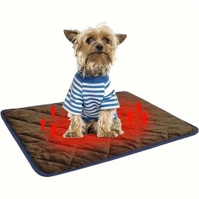 Dog Cat Bed, Cat Dog Non-Slip Mat (Color: Brown, size: L)