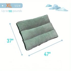 Up to 100 lbs Dog Mat Sleeping Dog Mattress Floor Mat Removable And Washable Dog Kennel Large Dog Kennel Pet Pad Dog Mat Soft Comfortable Bed (Color: Green, size: 47''*37''*4'' up to 100lbs)