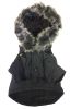 Ruff-Choppered Denim Fashioned Wool Pet Coat